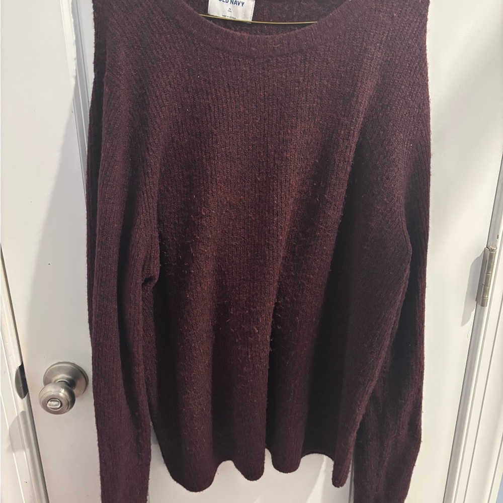 Old Navy Women's Deep Maroon Crew Neck Sweater